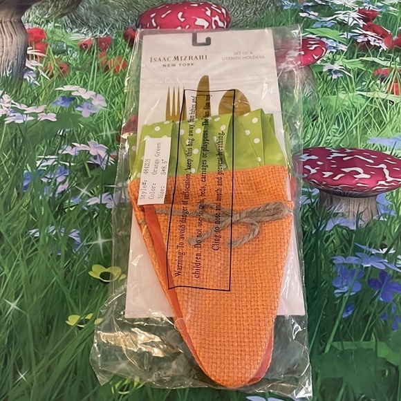Isaac Mizrahi Set Of 4 Carrot Utensil Holders, Orange, NWT - Picture 3 of 4